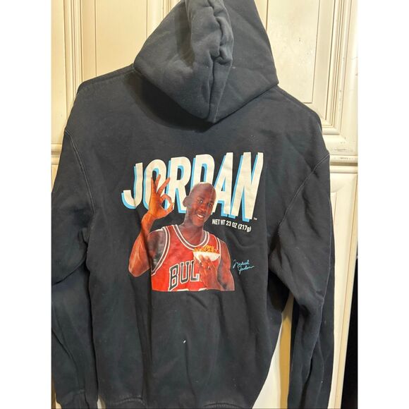 Nike Air Jordan Men's MJ Flight MVP OK Graphic Fleece Hoodie Black XS - Picture 2 of 9